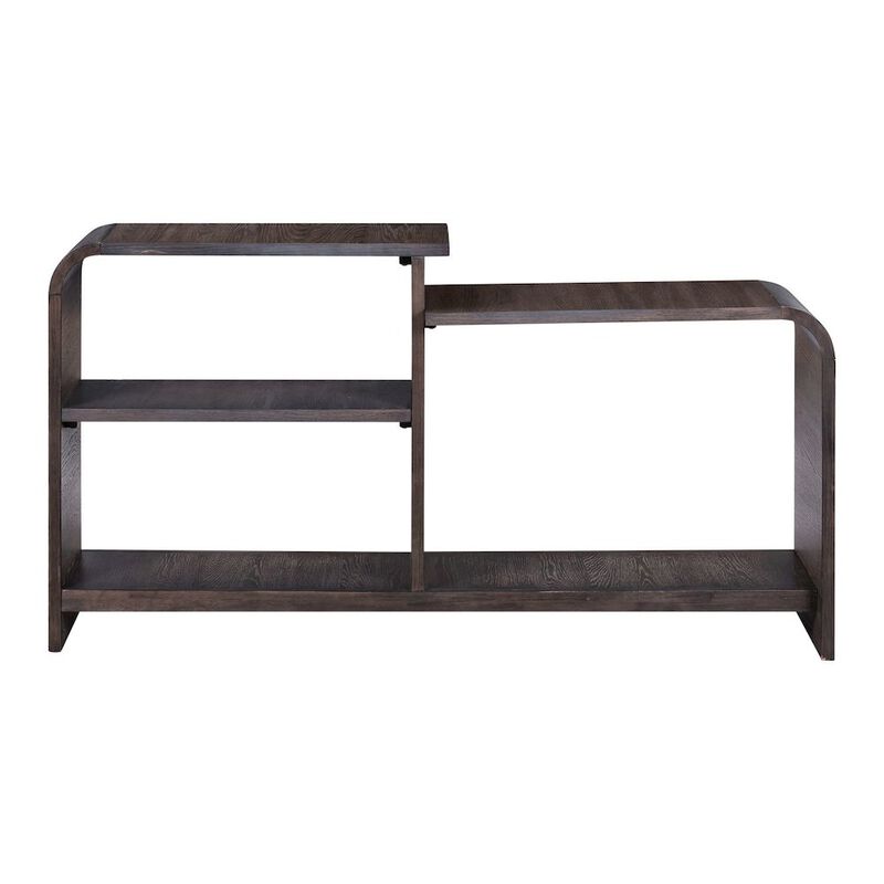 Liberty Furniture Living Room Sofa Table Rounded Waterfall Edge Design - Espresso Oak Wood image number 2