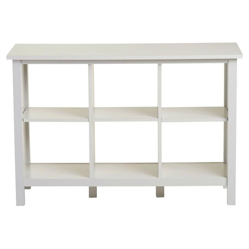 QuikFurn Adjustable Shelf 6-Cube Bookcase Storage Unit Sideboard in White