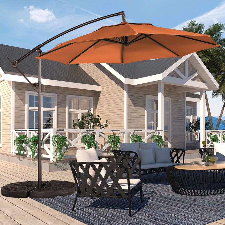 10 FT Cantilever Patio Umbrella Offset Patio Umbrella Crank Large Outdoor Umbrella Pool Umbrella for Backyard Garden Deck Pool, Navy Blue