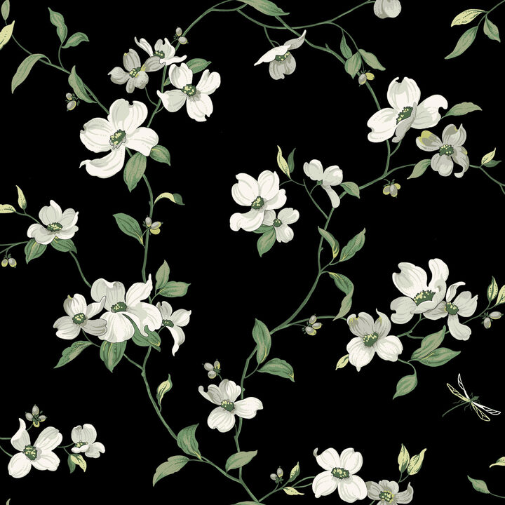 Dogwood Black Wallpaper