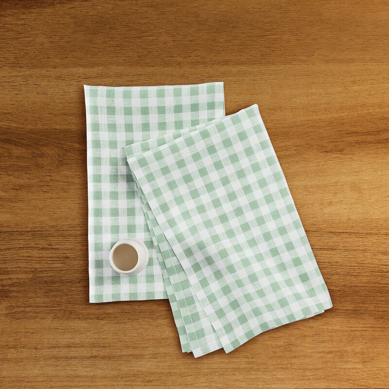 Linen Kitchen Towels - Gingham Check