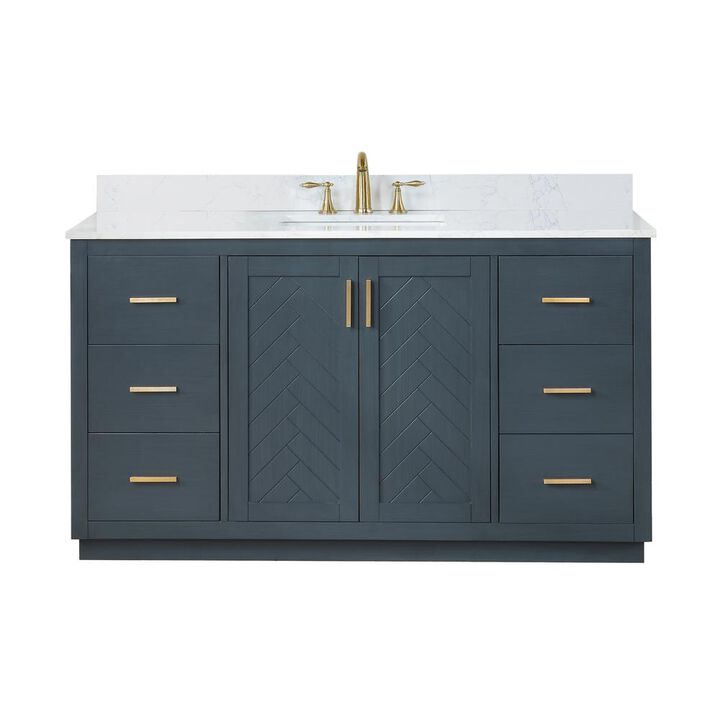 Altair 60 Single Bathroom Vanity Set in Classic Blue without Mirror