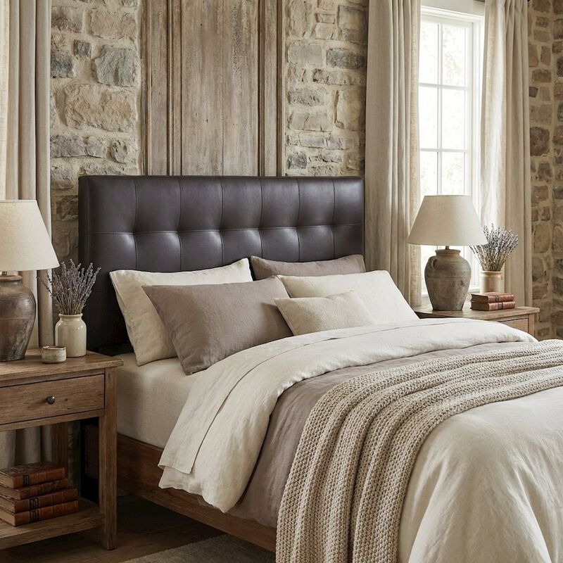 Upholstered Vinyl Queen Headboard with Padded Design and Durable Finish image number 2