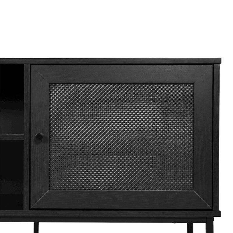 Flash Furniture Malaki Mid-Century Modern 65 Inch TV Stand, TV Stand for up to 70" TV's, Black image number 7