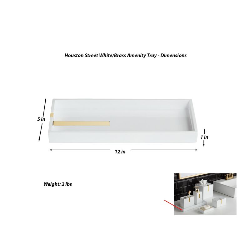 Houston Street White/Brass Amenity Tray image number 2