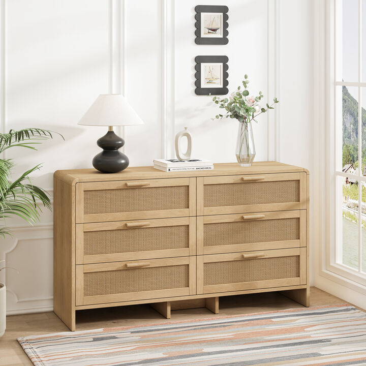 TATEUS 51.18'' Arc Shaped Corner Rattan Cabinet