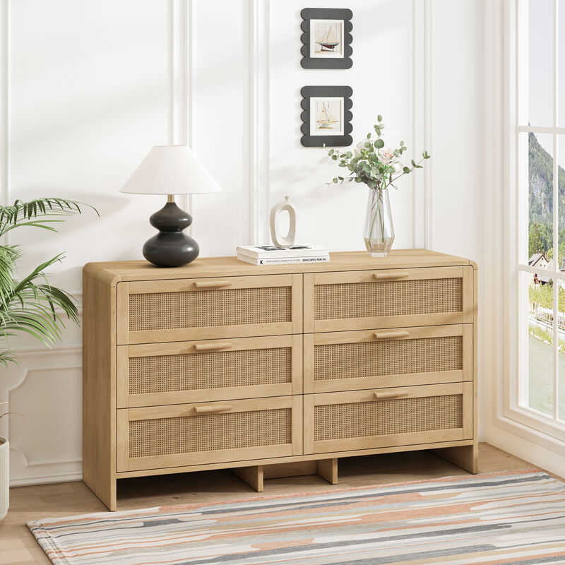 TATEUS 51.18'' Arc Shaped Corner Rattan Cabinet image number 1
