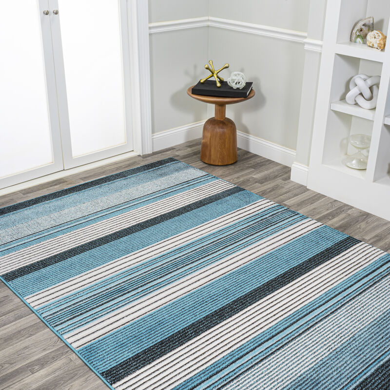Duxbury Gradient Ticking Striped Area Rug
