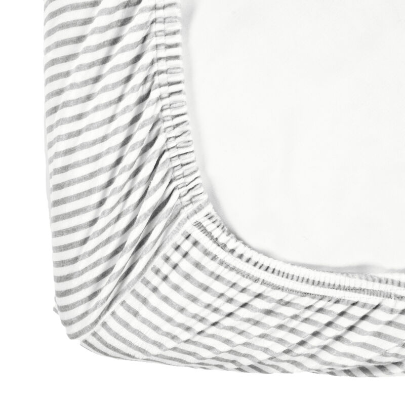Stripe Soft & Plush Fitted Crib Sheet Gray/White Single 28X52X9 image number 6