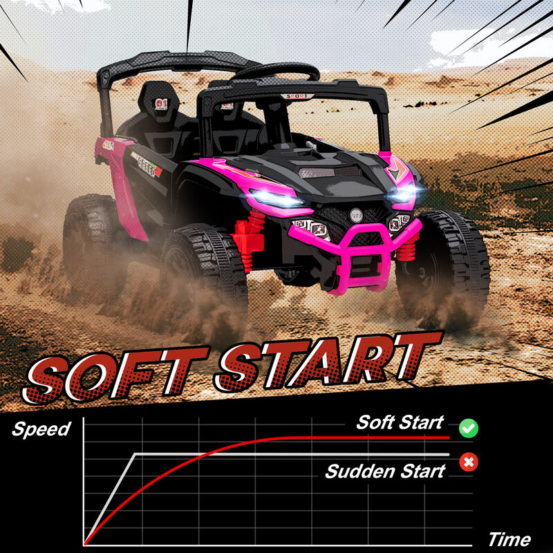 BreeBe 12V Kids Ride On Truck, Battery Powered Electric UTV Vehicle with Rear Suspension, Remote Control image number 5