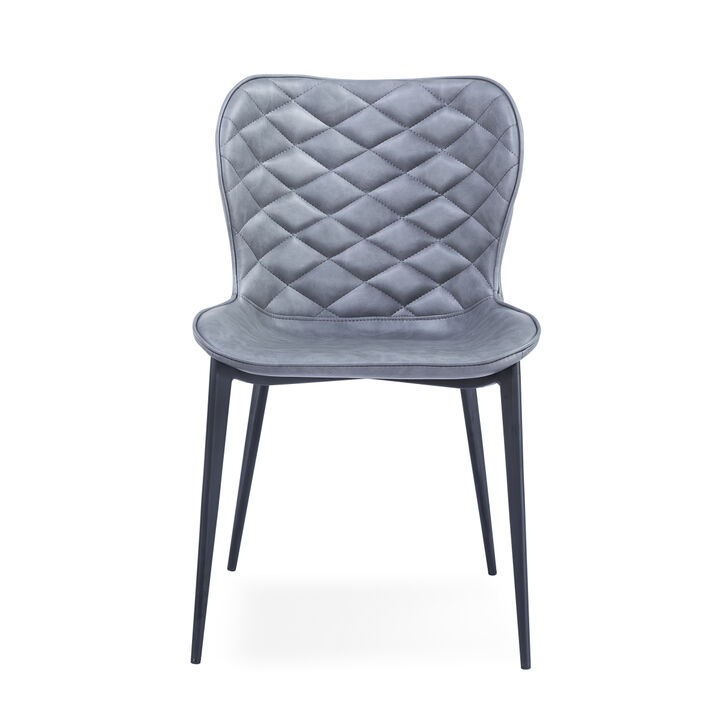 Felicia Modern Grey & Black Dining Chair (Set of 2)