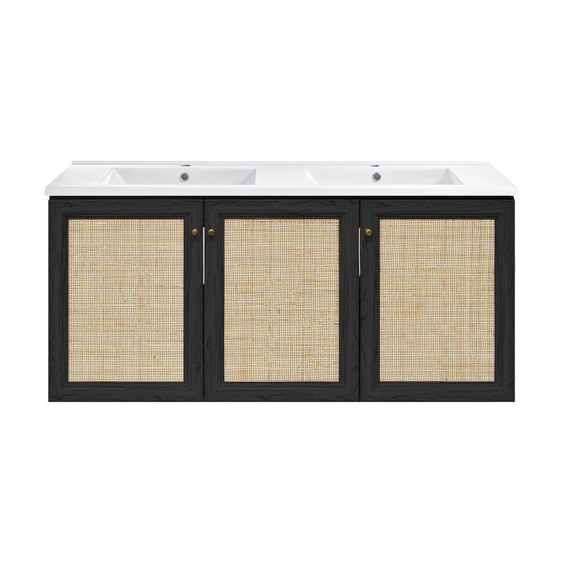 Classe 48" Wall-Mounted Bathroom Vanity with Double Basin Sink Top image number 0