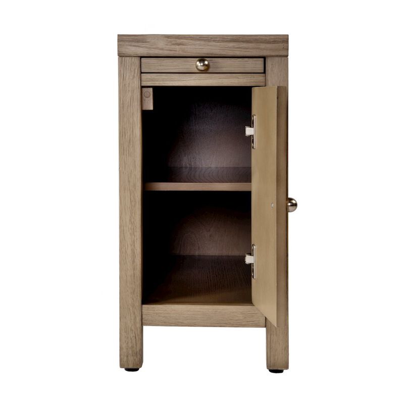 Butler Specialty 12 in. W Rectangular Wood 1 Door Narrow End Table with Pull-Out Tray