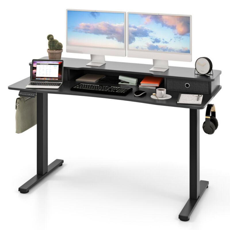 Modern Electric Standing Desk with 2 Storage Drawers &ndash; Adjustable Sit Stand Workstation