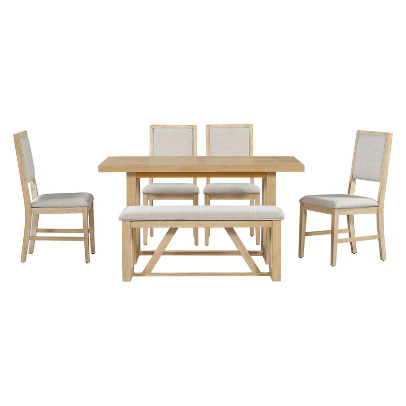 Merax 6-Piece Retro Wood Dining Set