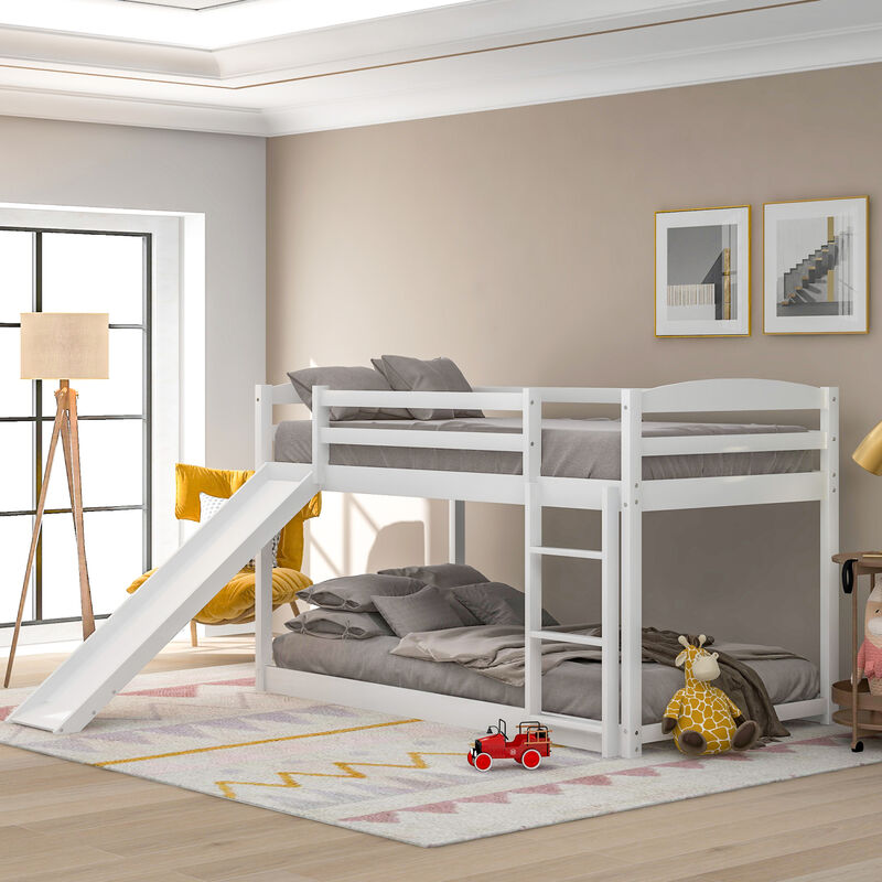 Twin over Twin Bunk Bed with Convertible Slide and Ladder