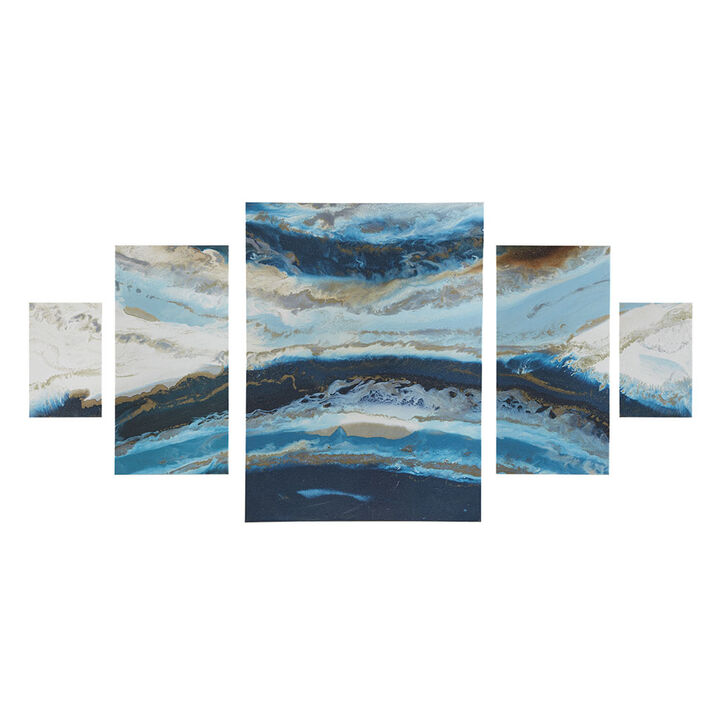 Gracie Mills Dunlap Radiant Fusion 5-Piece Abstract Canvas Wall Art Set