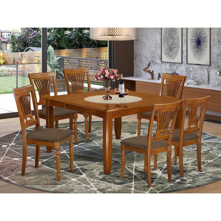 7 Pc Dining room set-Table with Leaf and 6 Kitchen Chairs.