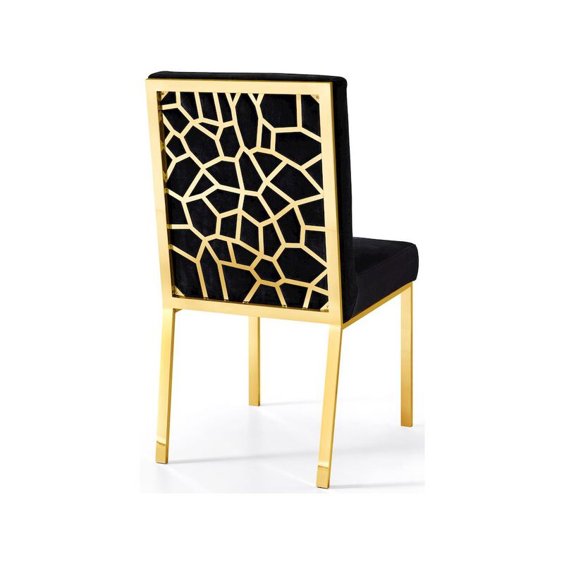 Meridian Furniture Opal Black Velvet Dining Chair, Set of 2