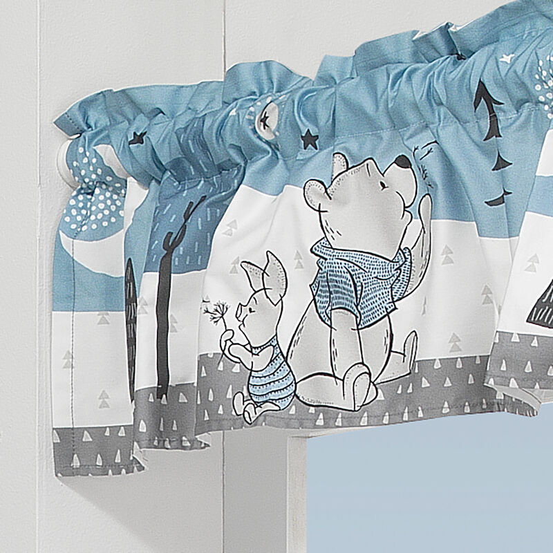 Disney Baby Forever Pooh Blue/White Bear Window Valance by Lambs & Ivy