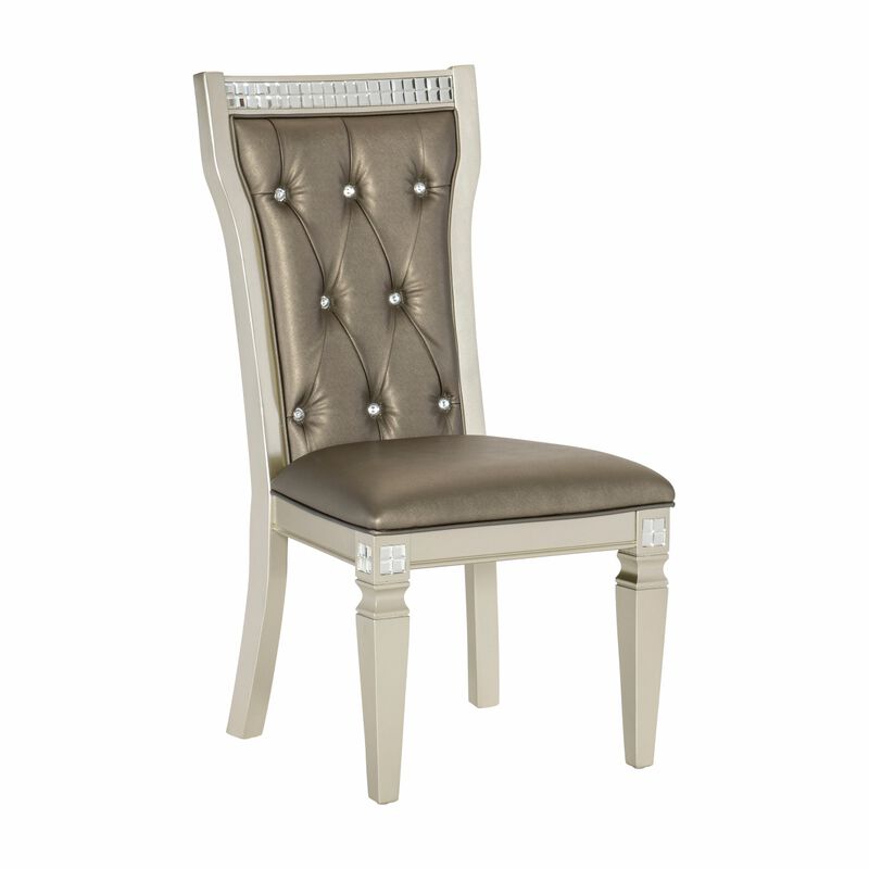 Streamdale Chic Crystal Tufted Side Chair Set