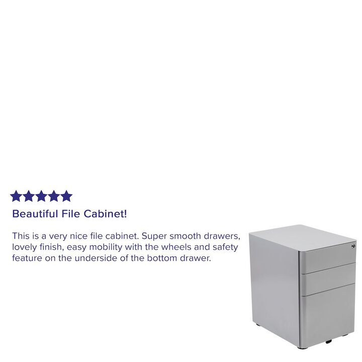Flash Furniture 3-Drawer Mobile Locking Filing Cabinet with Anti-Tilt Mechanism, Gray