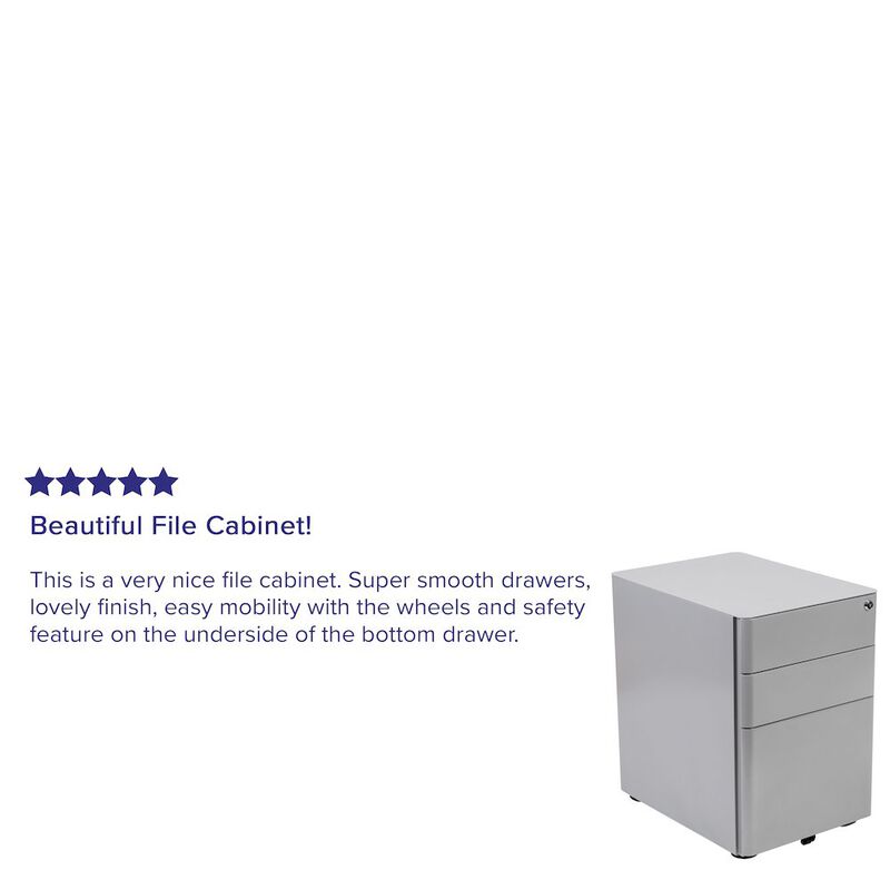 Flash Furniture 3-Drawer Mobile Locking Filing Cabinet with Anti-Tilt Mechanism, Gray image number 1