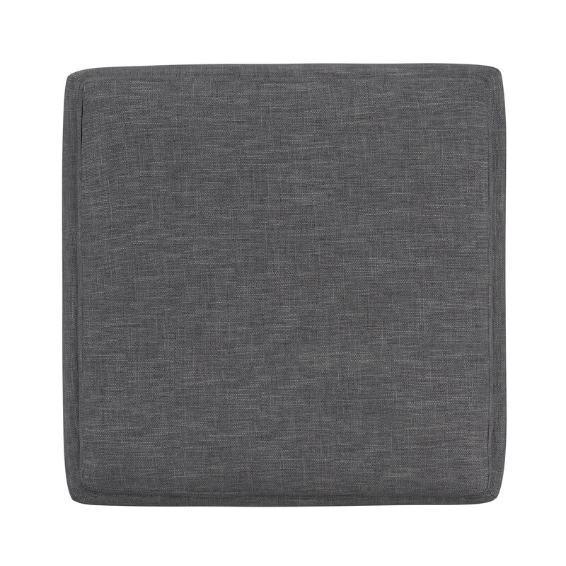 Natasha 18 inch Wide Mid Century Square Mid&nbsp;Century Storage Ottoman with Tray in Slate Grey Polyester Linen, Assembled image number 4