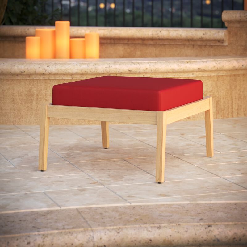 Forever Patio Sunbrella Canvas Jockey Red 25 x 25 x 5 Ottoman Cushion