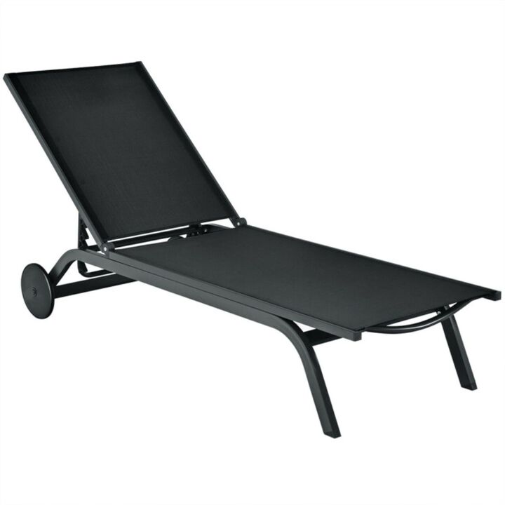 Aluminum Fabric Outdoor Patio Lounge Chair with Adjustable Reclining