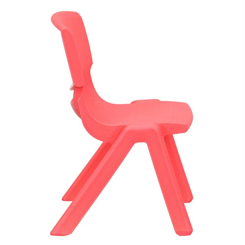 Flash Furniture Whitney 4 Pack Red Plastic Stackable School Chair with 10.5'' Seat Height image number 4