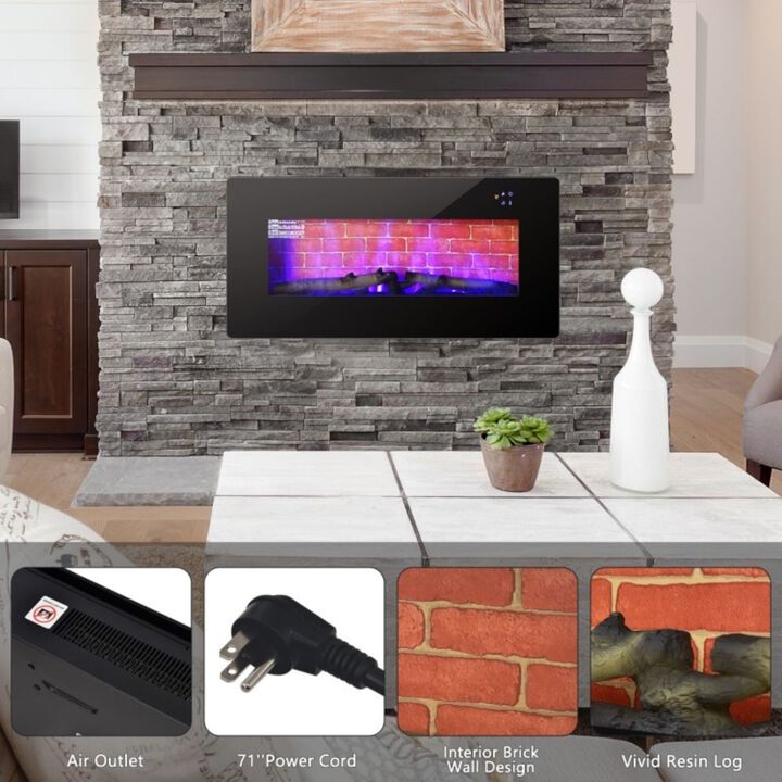Hivvago 36 in Electric Wall Mounted/Freestanding Fireplace w/ Remote Control
