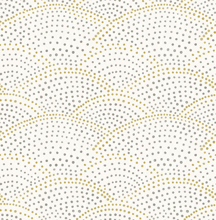 Bennett Grey Dotted Scallop Wallpaper