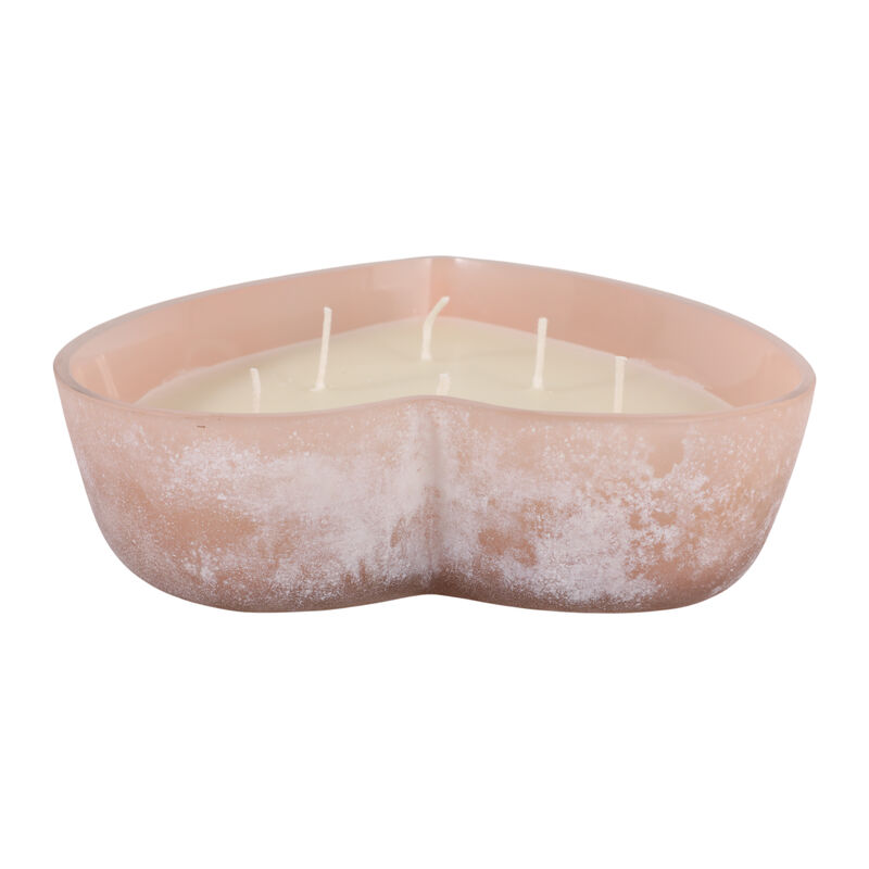 9" 25 Oz Jasmine Heart Shaped Soda Glass Candle, B image number 3