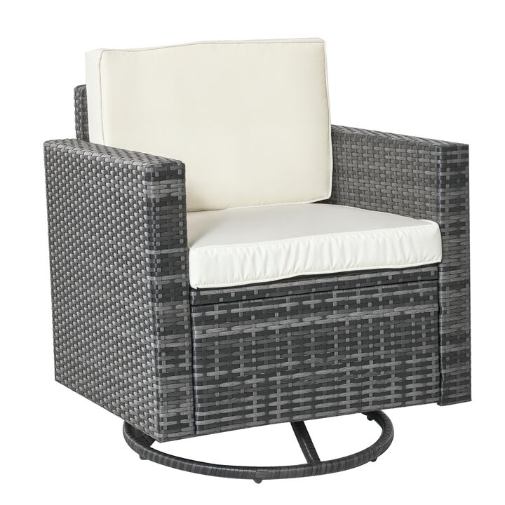Hivvago PE Wicker Outdoor Swivel Rocking Chair