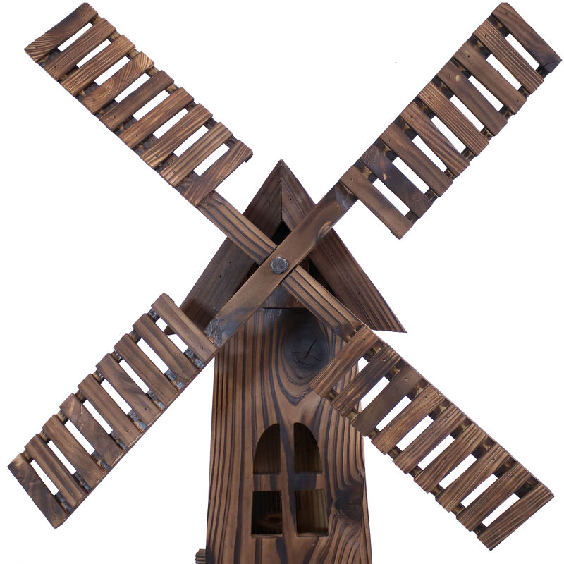 Sunnydaze Dutch Windmill Outdoor Decorative Wood Yard Art Statue - 39 in image number 3