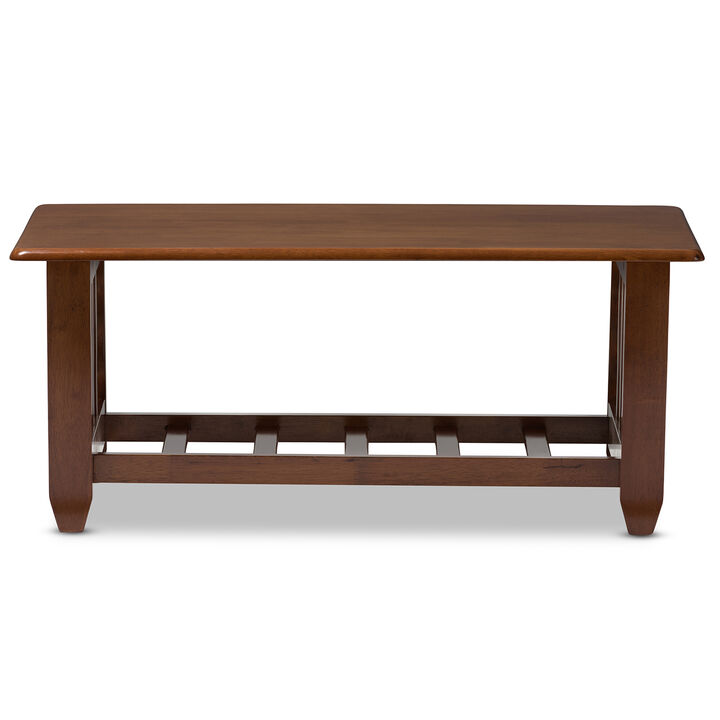 Baxton Studio Larissa Classic Cherry Finished Brown Wood Living Room Occasional Coffee Table