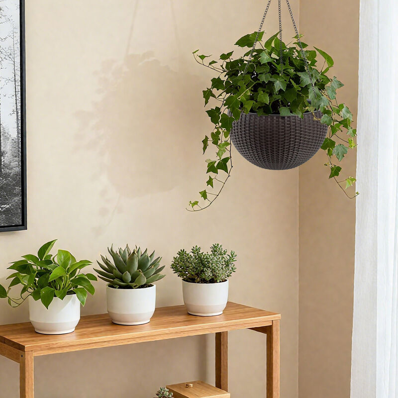 WOW PIONEER Self-Watering Hanging Planter Large Capacity Root-Rot Resistant Water Storage Water Level Indicator image number 8