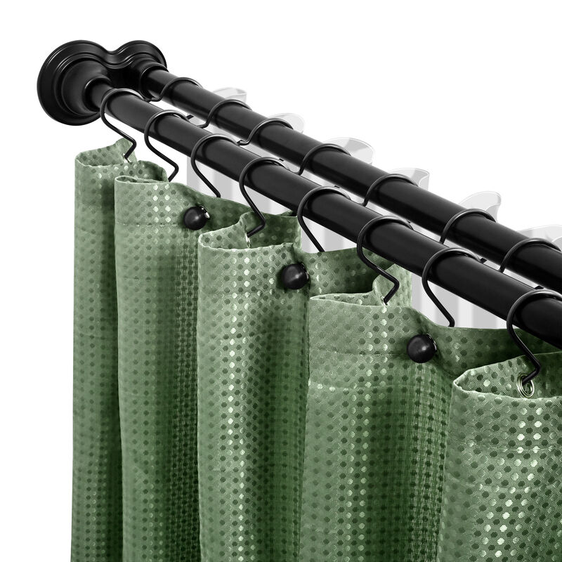 Adjustable 72" Aluminum Double Shower Curtain Rods image number 1