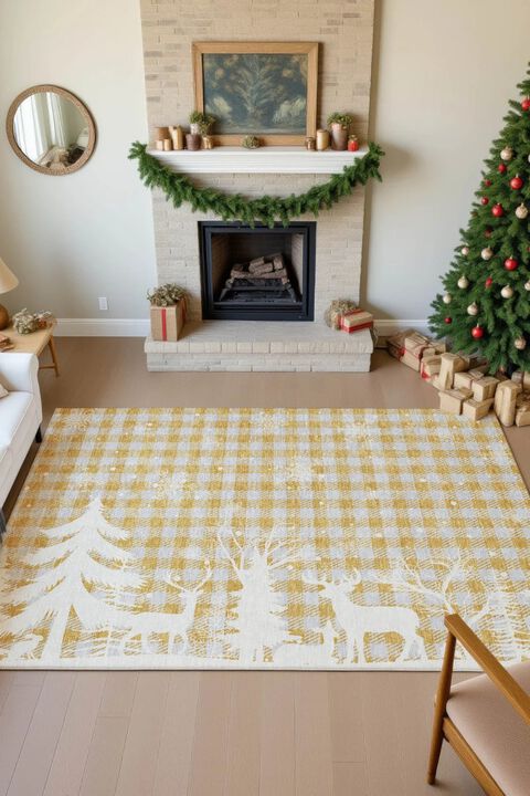 Merry & Bright MY26 Gold 9' x 12' Rug