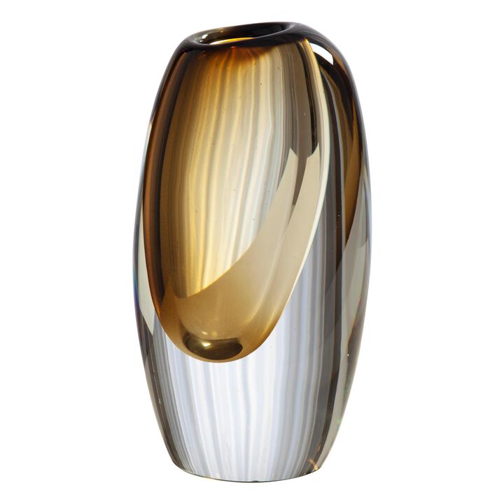 Offset Small Green Vase