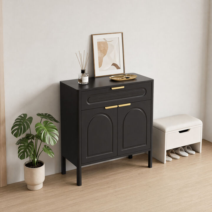 Hirtlu Arched Accent Storage Cabinet