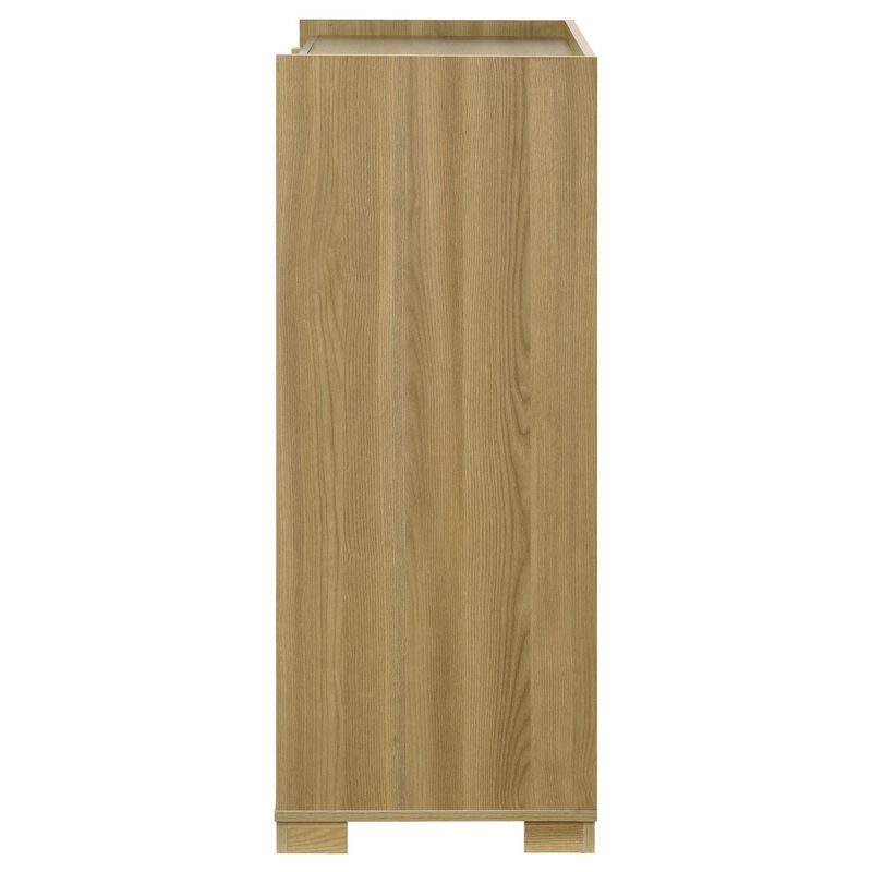 Hyle Tall Dresser Chest, 4 Drawers, Modern Natural Brown and White