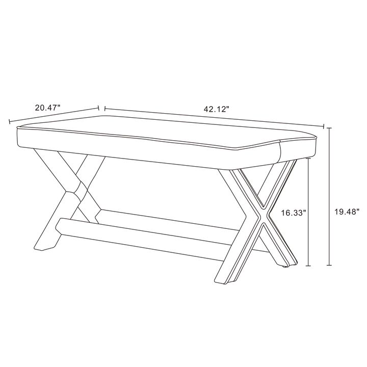Abigail Cream Double Bench