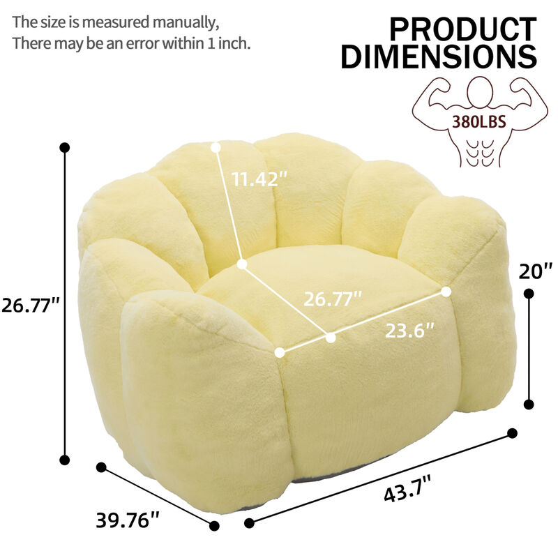 GOODSILO Ergonomic Memory Foam Bean Bag Sofa Chair with Pull Ring for Easy Mobility and Relaxation image number 2