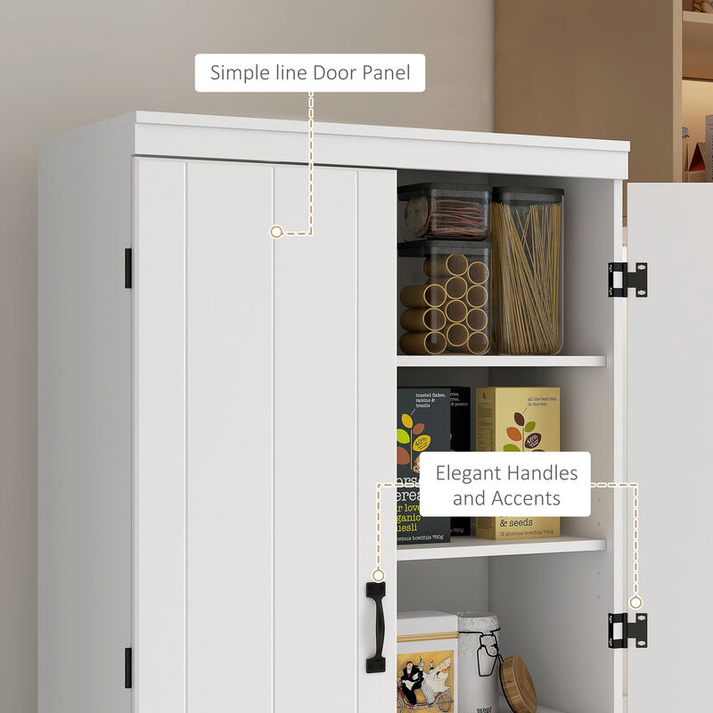 70" Modern Kitchen Pantry Storage Cupboard Cabinet w/ 6-Tier Shelving, White