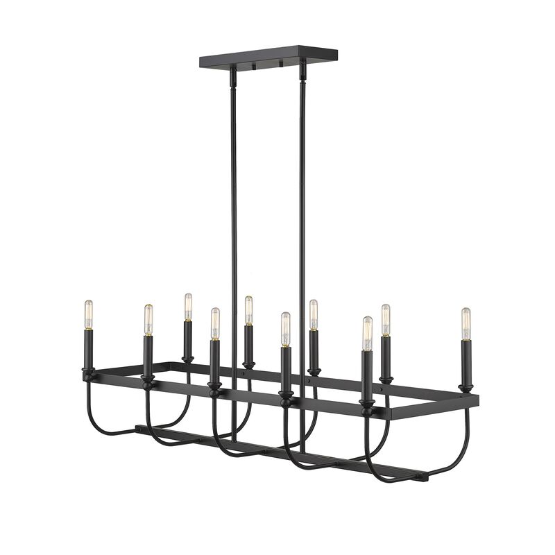 Hivvago Beckett 10-Light Matte Black Island Pendant