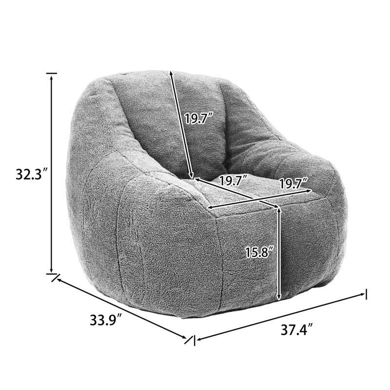 GOODSILO Plush Comfort Bean Bag Chair with Memory Foam Filling - Ergonomic Lounge Sofa for Ultimate Relaxation image number 2