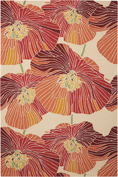 HomeRoots and Sunset Floral Hand Hooked Area Rug