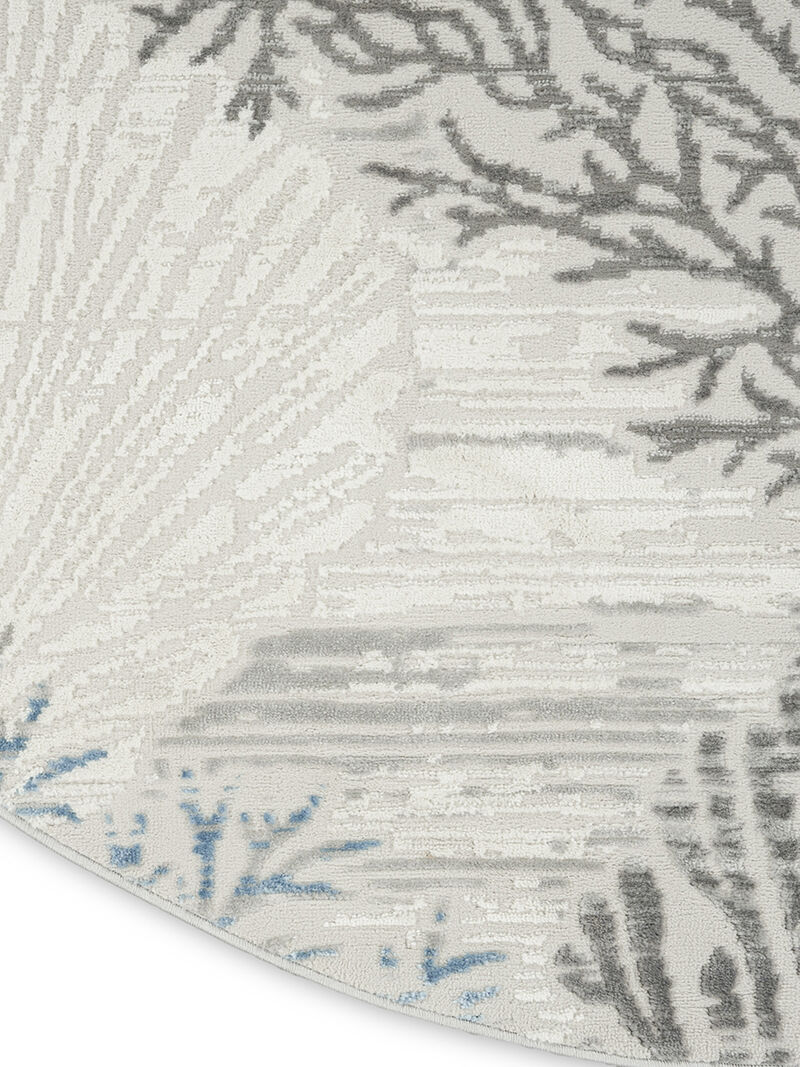 Seaside SDS04 Ivory/Gray/Blue 7'10" x Square Rug